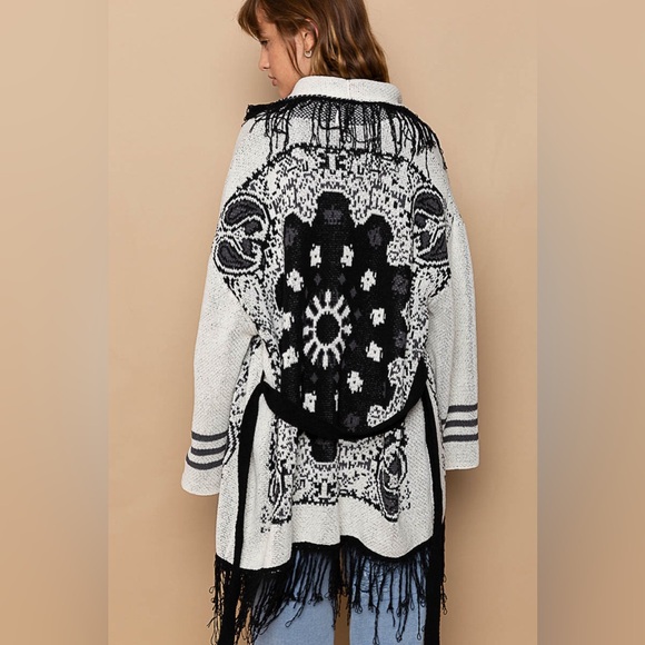 POL Sweaters - NWOT POL Women's Cream Cardigan Boho Oversized Chenille Long Sleeve Belted.